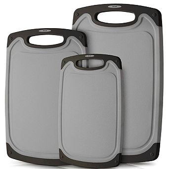 Zulay Kitchen Cutting Board With Juice Grooves (3 pc Set)