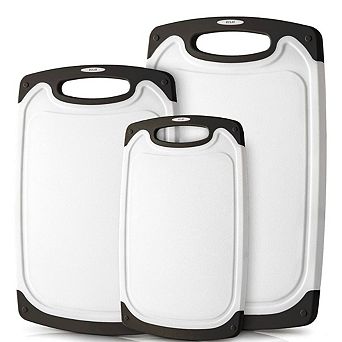 Zulay Kitchen Cutting Board With Juice Grooves (3 pc Set)