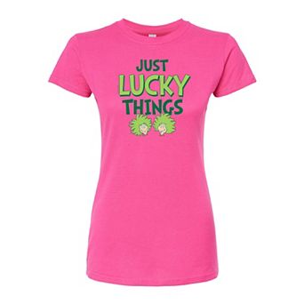 Juniors' Dr. Seuss "Just Lucky Things" Fitted Graphic Tee