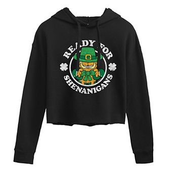 Juniors' Garfield Shenanigans Cropped Graphic Hoodie