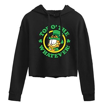 Juniors' Garfield "Whatever" Cropped Graphic Hoodie