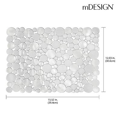 mDesign Kitchen Sink Protector Mat - Bubble Design - Large, 2 Pack - Clear
