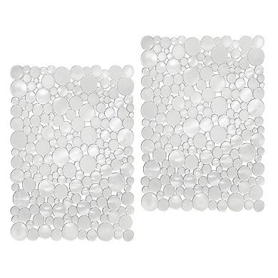 mDesign Kitchen Sink Protector Mat - Bubble Design - Large, 2 Pack - Clear