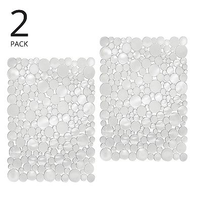mDesign Kitchen Sink Protector Mat - Bubble Design - Large, 2 Pack - Clear