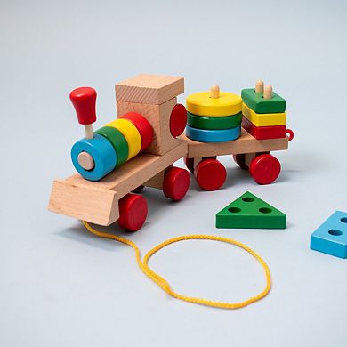 Wooden Stacking Train for Toddlers
