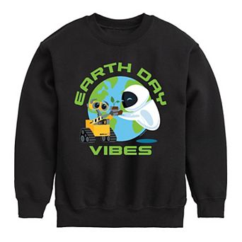 Disney / Pixar's Wall-E Boys 8-20 Earth Day Vibes Crew Fleece Sweatshirt
