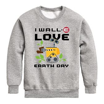 Disney / Pixar's Wall-E Boys 8-20 Love Earth Day Crew Fleece Sweatshirt
