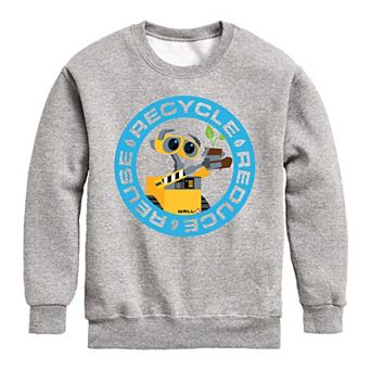 Disney / Pixar's Wall-E Boys 8-20 Recycle Reduce Reuse Crew Fleece Sweatshirt