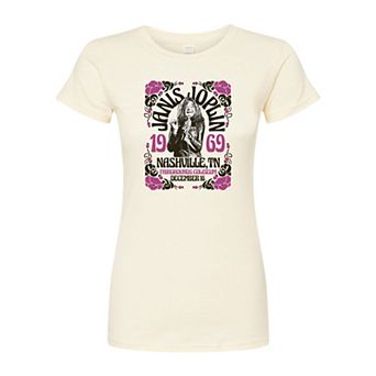 Juniors' Janis Joplin Nashville Fitted Graphic Tee