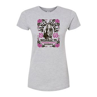 Juniors' Janis Joplin Nashville Fitted Graphic Tee