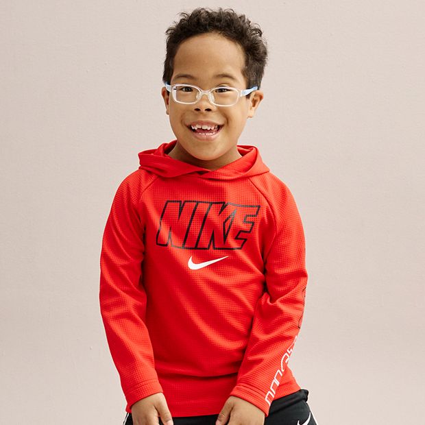 Boys 4 7 Nike Dri FIT Logo Thermal Pullover Hoodie