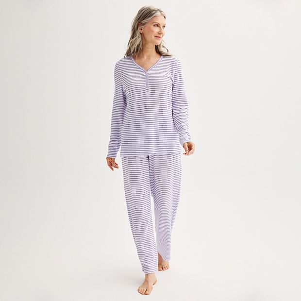 Kohls Women's Croft & Barrow® Pajamas: Henley & Flannel Pants PJ Set