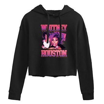 Juniors' Whitney Houston Vintage Cropped Hoodie