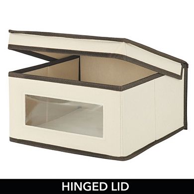 mDesign Medium Soft Fabric Closet Storage Box with Lid & Window - 8 Pack