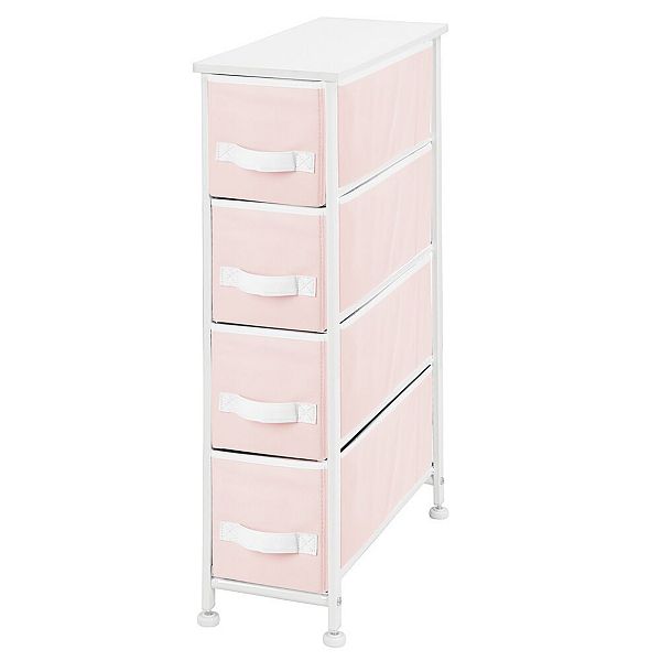 mDesign Narrow Dresser Storage Organizer Tower, 4 Drawers