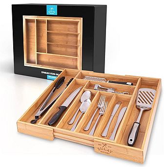 Zulay Kitchen Expandable Kitchen Drawer Organizer