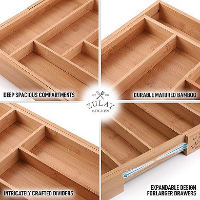 Zulay Kitchen Expandable Kitchen Drawer Organizer