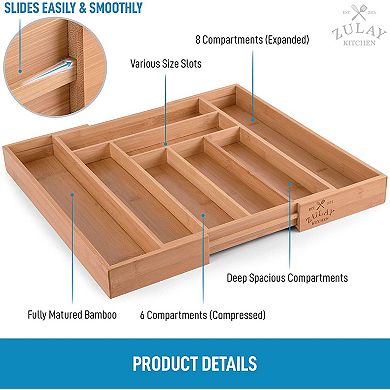 Zulay Kitchen Expandable Kitchen Drawer Organizer