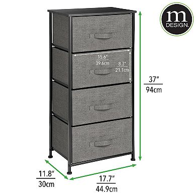 mDesign Tall Storage Dresser Steel Frame with 4 Fabric Drawers