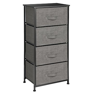 mDesign Tall Storage Dresser Steel Frame with 4 Fabric Drawers