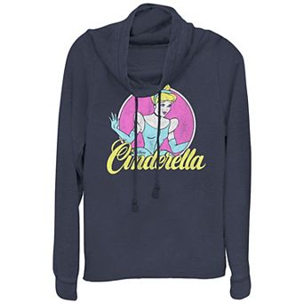 Disney's Cinderella Juniors' Portrait Cowlneck Graphic Lightweight Long Sleeve