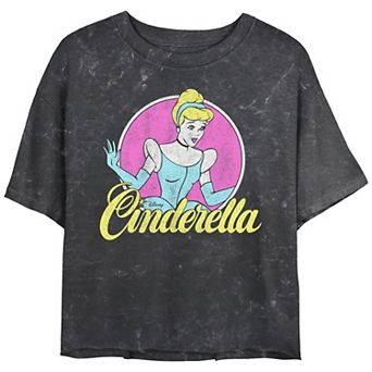 Disney's Cinderella Faded Simple Portrait Juniors' Cropped Graphic Tee
