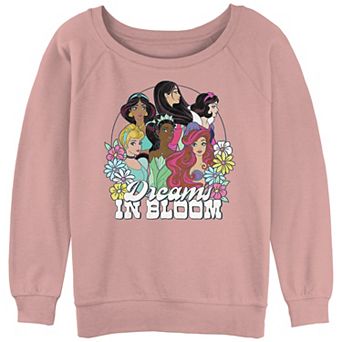Disney's Princesses Juniors' Dreams In Bloom Slouchy Terry Graphic Sweatshirt