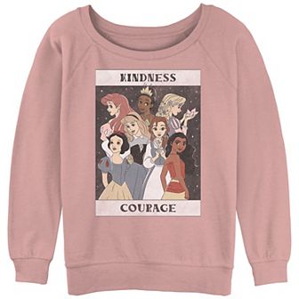 Disney's Princesses Juniors' Kindness And Courage Slouchy Terry Graphic Sweatshirt