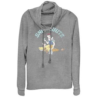 Disney's Snow White Juniors' Woodland Animals Cowlneck Graphic Lightweight Long Sleeve