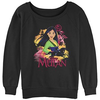 Disney's Mulan Juniors' Warrior Pose Slouchy Terry Graphic Sweatshirt