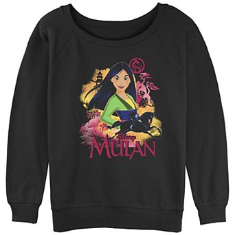 Disney's Mulan Juniors' Warrior Pose Slouchy Terry Graphic Sweatshirt