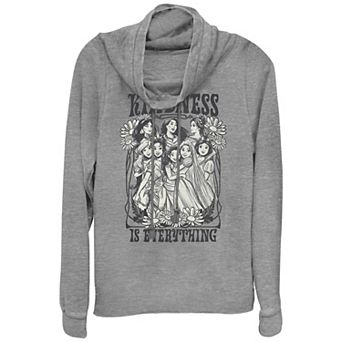 Disney's Princesses Juniors' Kindness Is Everything Cowlneck Graphic Lightweight Long Sleeve