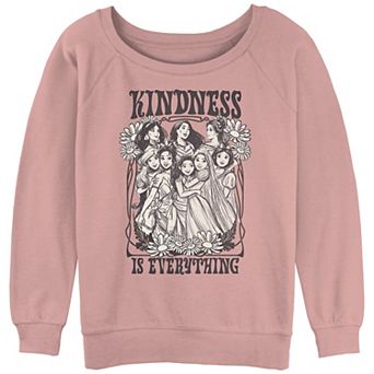 Disney Princess Jasmine, Pocahontas, Belle, Ariel, Tiana, Moana, Rapunzel & Snow White Kindness Is Everything Juniors' Graphic Pullover