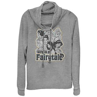 Disney's Princesses Juniors' Life Is A Fairytale Cowlneck Graphic Lightweight Long Sleeve