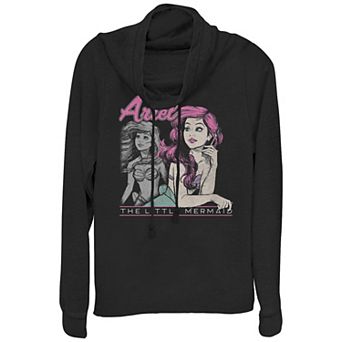 Disney's Princesses Juniors' Nineties Ariel Cowlneck Graphic Lightweight Long Sleeve