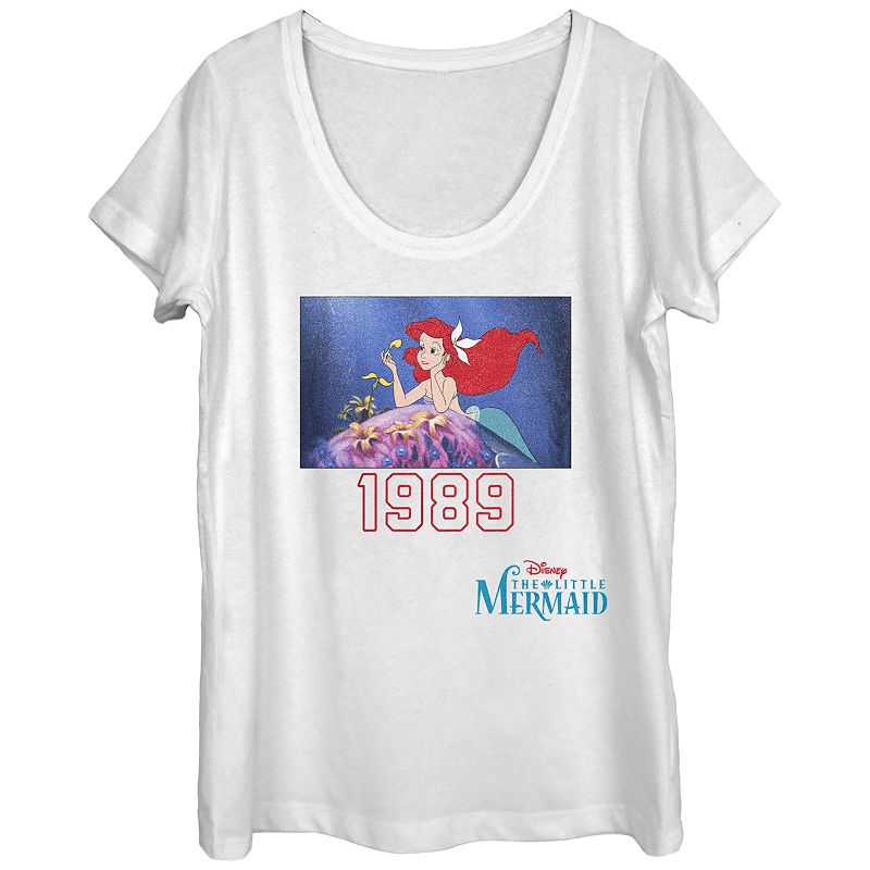 Disney's Little Mermaid Juniors' Ariel 1989 Graphic Tee, Girl's, Size: Medium, White