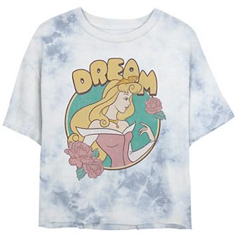 Disney's Sleeping Beauty Juniors' Aurora Bubble Dream Flower Circle Graphic Tee