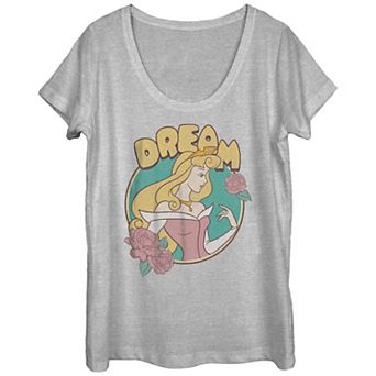 Disney's Sleeping Beauty Juniors' Aurora Bubble Dream Flower Circle Graphic Tee