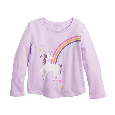 Baby & Toddler Girl Jumping Beans® Long Sleeve Shirttail Graphic Tee