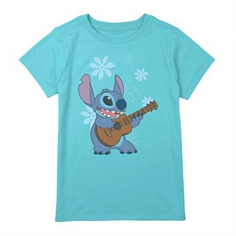 Disney's Lilo & Stitch Girls 7-16 Flowers Background Graphic Tee
