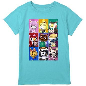 Girls 7-16 Nintendo Animal Crossing Characters Boxed Up Panels Graphic Tee