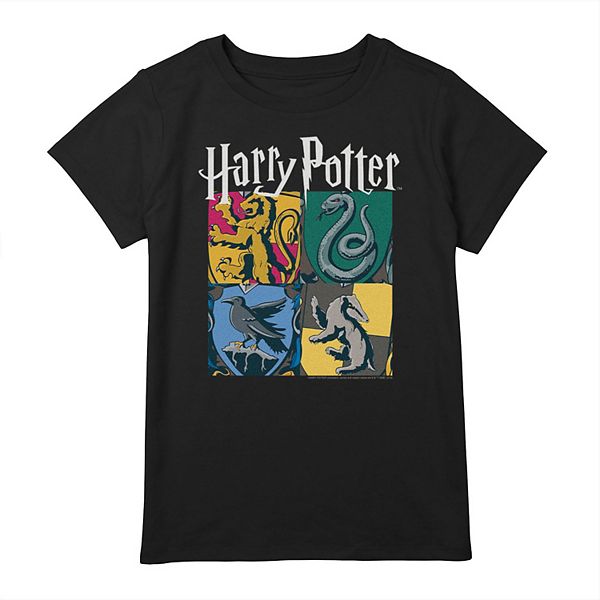 Girls 7-16 Harry Potter Hogwarts Houses Vintage Collage Graphic Tee