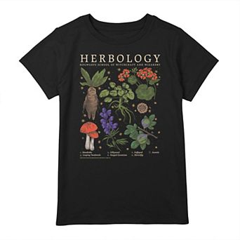 Girls 7-16 Harry Potter Herbology Herb Reference Grid Graphic Tee