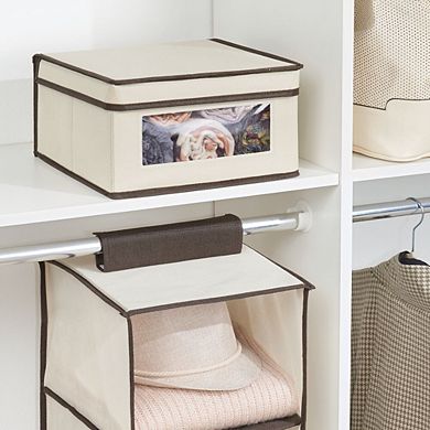 mDesign Fabric Closet Storage Organizer Box with Window - 6 Pack