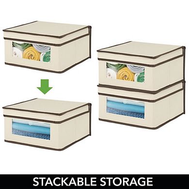mDesign Fabric Closet Storage Organizer Box with Window - 6 Pack