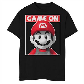Boys 8-20 Nintendo Mario Face Game On Poster Graphic Tee
