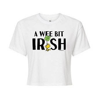 Juniors' Peanuts Wee Bit Irish Cropped Tee