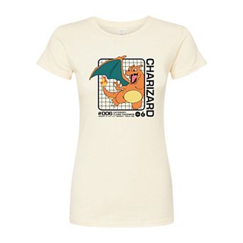 Juniors' Pokémon Charizard Stats Fitted Tee