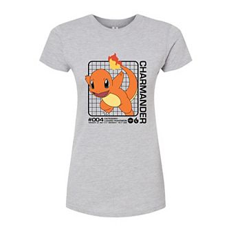 Juniors' Pokémon Charmander Stats Fitted Tee