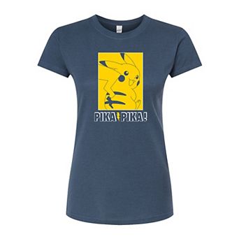 Juniors' Pokémon Pikachu Outline Fitted Tee